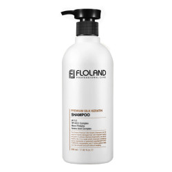 Восстанавливающий шампунь с кератином FLOLAND Premium Silk Keratin Shampoo - 530мл